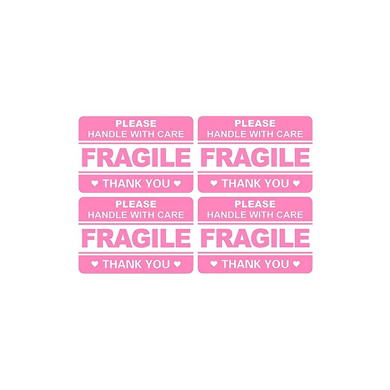 Fragile Sticker,200pcs 2x3 Pink Fragile Sticker for Boxes,Cartons Shipping