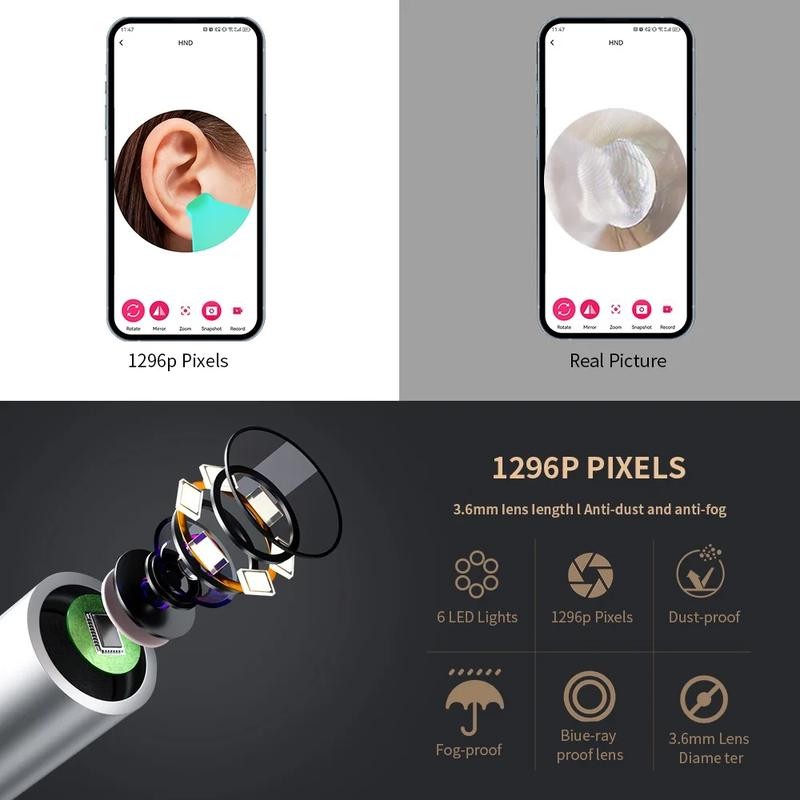 Smart Visual Ear Cleaner with Camera Ear Sticks USB C