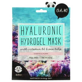 Oh K! Hyaluronic Hydrogel Sheet Mask, For Dry and Dehydrated Skin, Plumping Effect, With Added Niacinamide Vegan and Cruelty Free, 46g