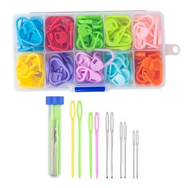 300Pack Locking Stitch Markers,Knitting Crochet Locking in Multiple Colors,Stitch Needle Clip, Suitable for Knitting, Weaving, Crochet, DIY Art and Handicraft Projects