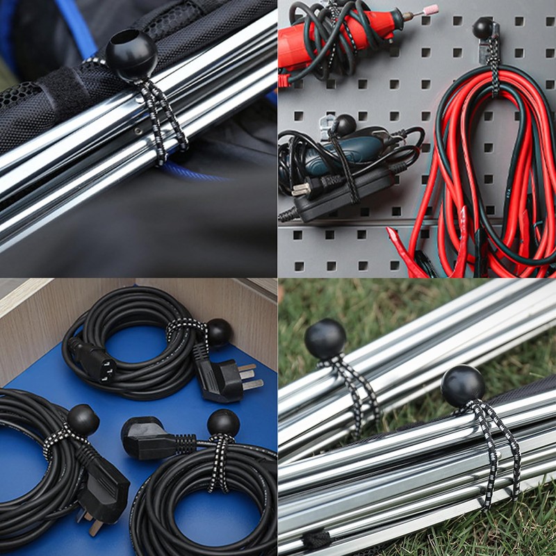 JunGG Elastic Bands with Ball Black White (25, 20 cm)