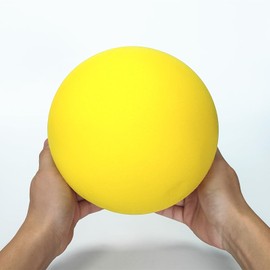 Aiyouwei Soft Noiseless Foam Ball, Sponge Ball, Indoor Activity Ball, Kickball, Dodgeball, Playground Ball (Yellow, 18cm)