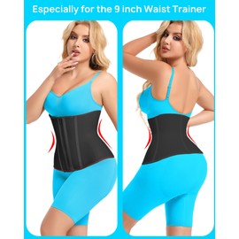LUXURY-VITA Short Torso Waist Trainer For Women Lower Belly Fat Workout Tummy Control Waist Cincher Body Shaper Corset Girdle