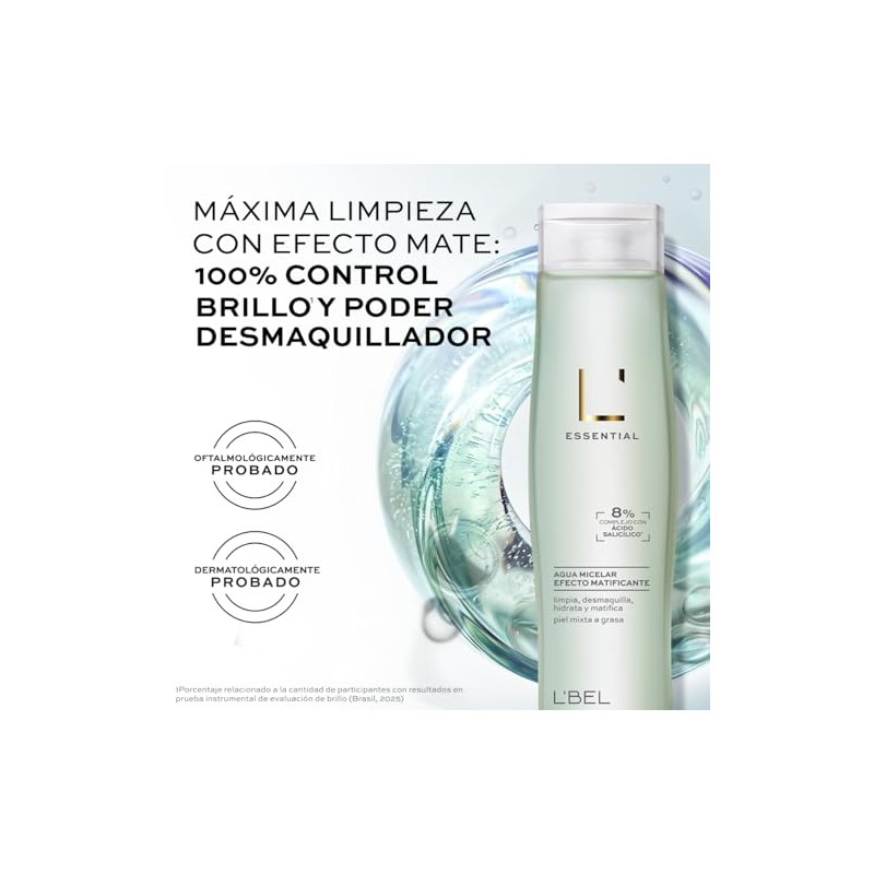 L’BEL Agua Micelar Essential Efecto Matificante – Control Brillo –