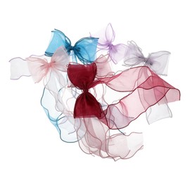 SAFIGLE 6pcs Organza Bow Hair Clips Sweet Cute Ribbon Bowknot Barrettes Girls Hair Accessories For Women Photoshoots Weddings And Parties