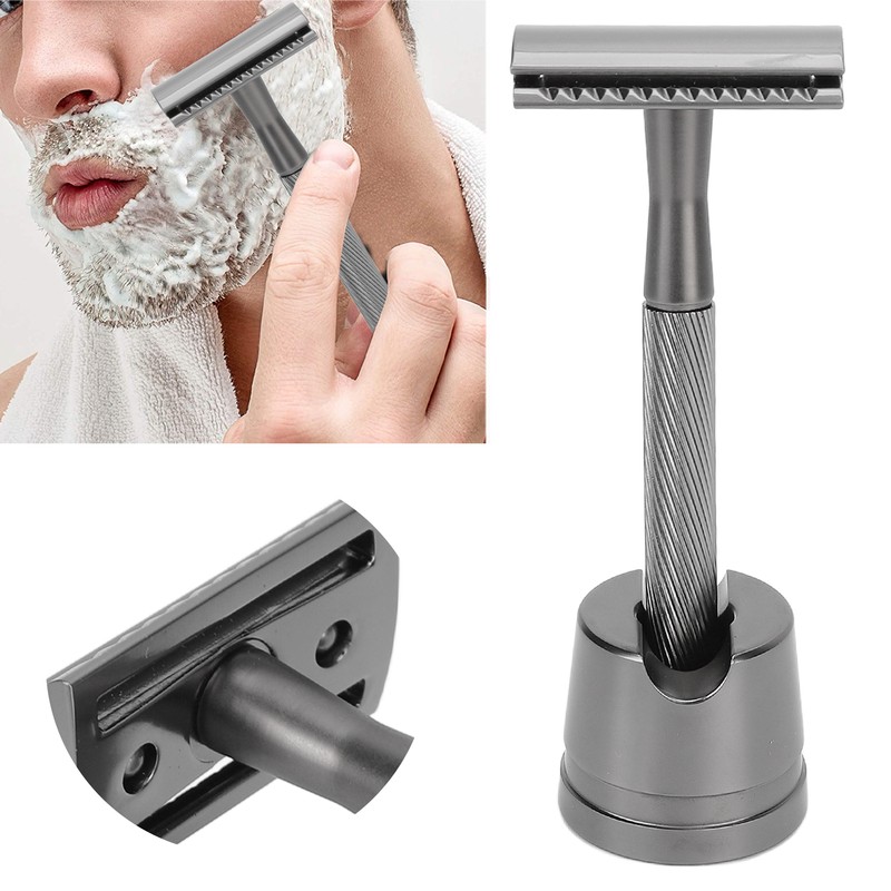 Zinc Alloy Safety Razor Men Portable Brass Handle Double Edge