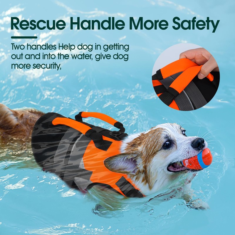 Kuoser Dog Life Jacket High Flotation, Dog Life Vest for