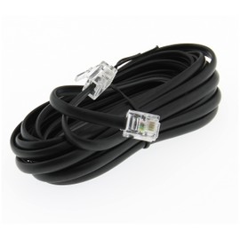 Reulin Reulin 1.5M Flat Landline Telephone Broadband Cable Cord, Wifi Modem Router Wire to RJ11 Phone Socket or Microfilter, ADSL 2+ Filter/Fibre Optic 6/4 High-Speed Internet Lead (1.5 Metres, Black)