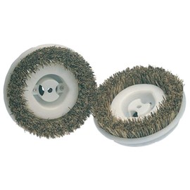 Koblenz Floor Scrubbing Brushes, Compatible with 12-inch Floor Polisher, Scrub Brushes with Tampico and Cocoa Bristles, 2-Pack, Standard, Beige/White, 9" L x 6" W x 2" H, 45-0134-2