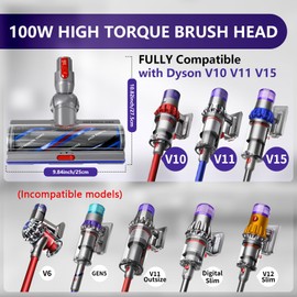 Upgrade High Torque Replacement Head Compatible with Dyson V10 V11 V15 Models Cordless Vacuum Cleaners, Replacement Vacuum Head with Anti-Tangle and Adjustable Suction, Replace Part No.970100-05