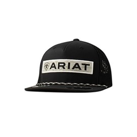 ARIAT Men's Black Flexfit 110 Trucker Cap with Desert Scene Patch, black