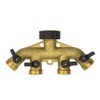 Brass Fittings 4 Way Male Connector With Individual On/Off Valves