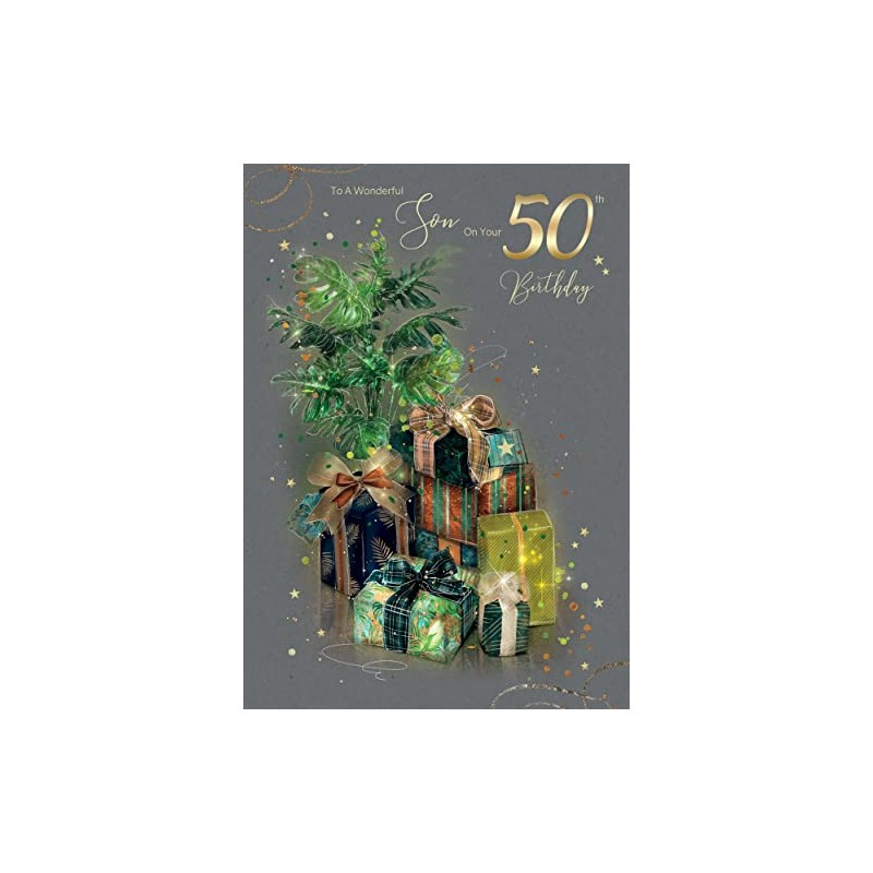 Cherry Orchard Son 50th Birthday LARGE Card Artistic Botanical Design