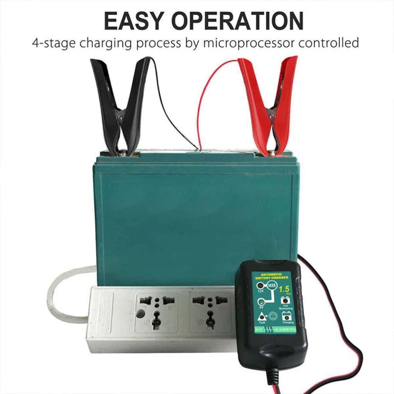 Universal 12V Battery Charger, Fully Automatic, Smart Trickle Charger, Battery