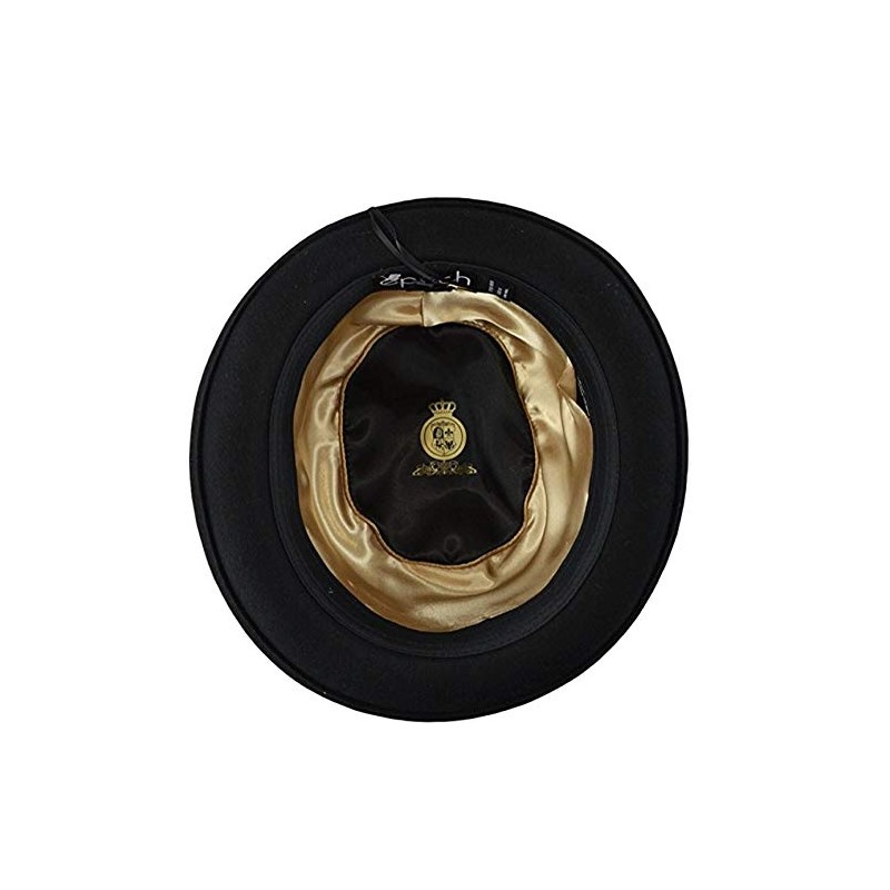 Mens Crushable Wool Felt Porkpie Fedora Hats (XL, HE34BLACK)