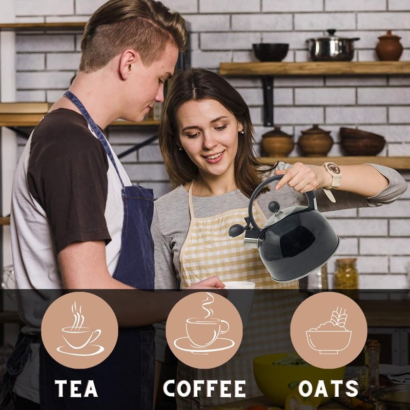 Venoly 2.5 Liter Whistling Tea Kettle - Modern Stainless Steel