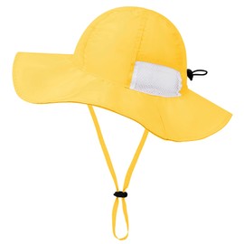 Zando Baby Sun Hat Toddler UPF 50+ Sun Protection Bucket Hat Outdoor Breathable Toddler Hats Boys Girls Summer Beach Hat 0-6T Yellow 0-12 Months