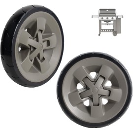 67445 Grill Wheels for Weber Genesis II Grill Parts and Genesis II LX 300 200 400 600 Series Grill, 8 inch Plastic Wheels for Weber Grill Wheels, 2 Packs Kits for Weber Grill Wheels Replacement