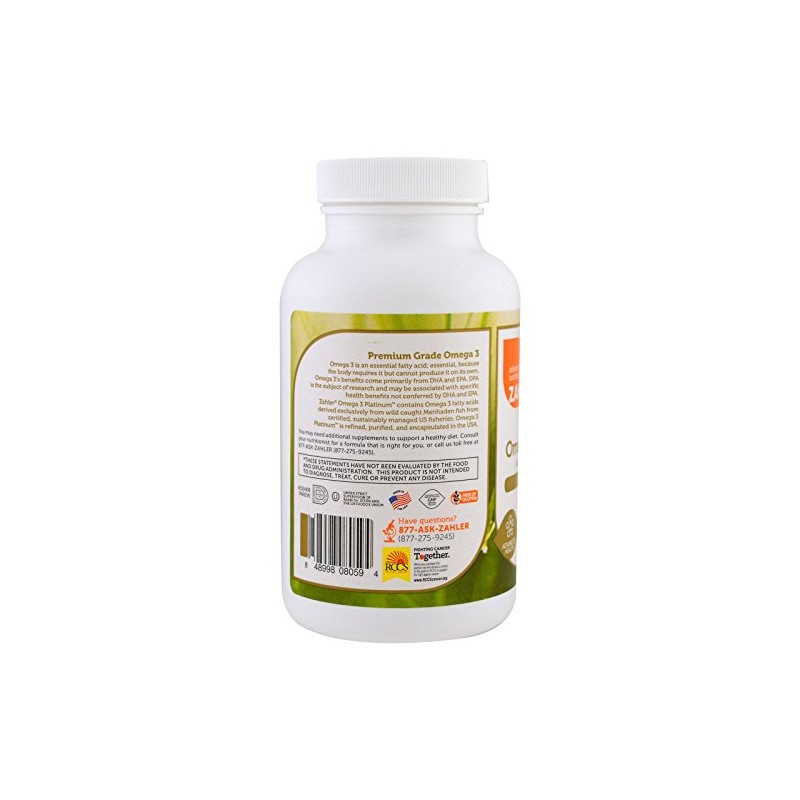 Zahler Omega 3 Platinum Advanced Omega 3 Aceite de pescado