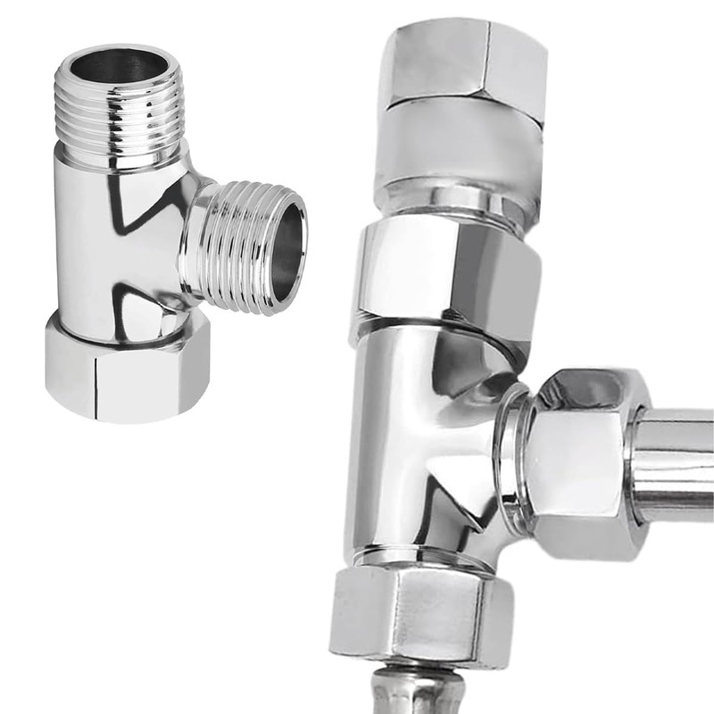 Laroal G1/2 Inch Diverter Valve T-Type Adapter 3-Way T-Type Adapter