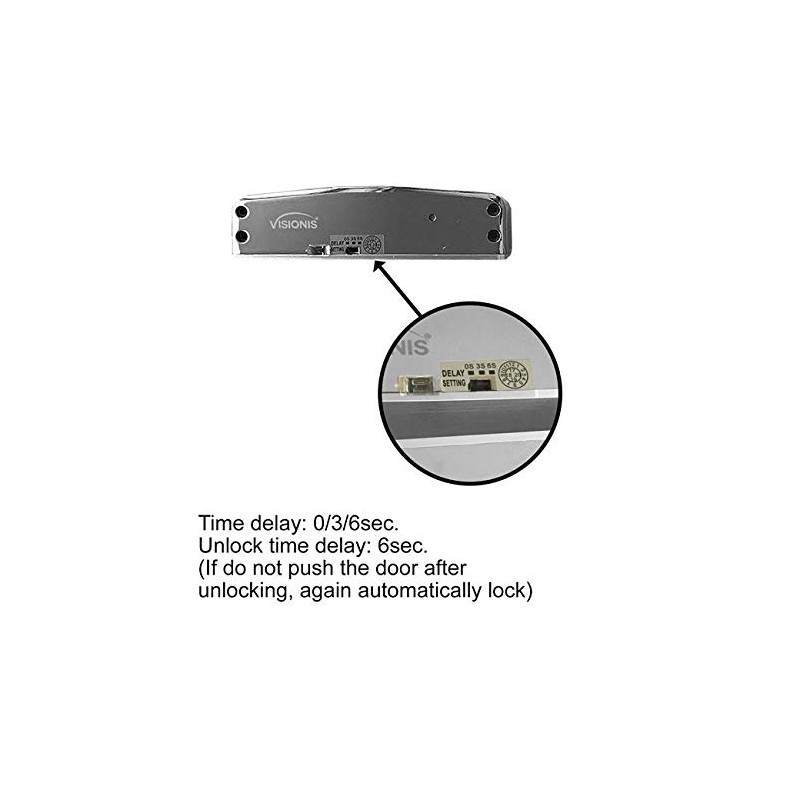 Visionis VIS-DP105GD-FSA-LED Electric Drop Bolt Lock 1700lbs for Full Glass