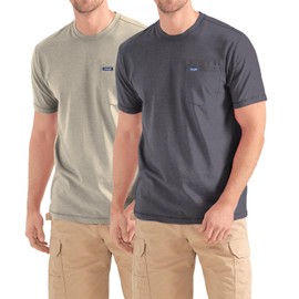 Wrangler Big and Tall T-Shirts for Men - 2 Pack Cotton Tee with Chest Pocket