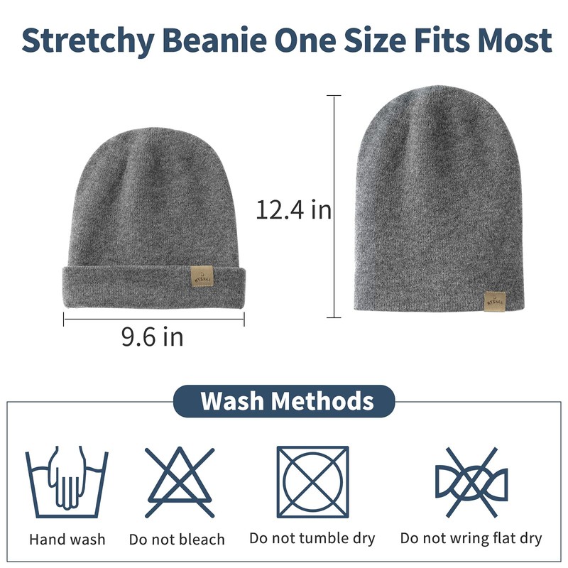Hysnan Merino Wool Beanies Winter Hats for Women Men Knit
