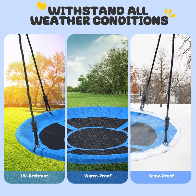 Trekassy 60" Large Saucer Tree Swing for Kids Adults 900D