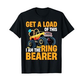 Wedding Iam The Ring Bearer Funny Monster Truck Boys T-Shirt