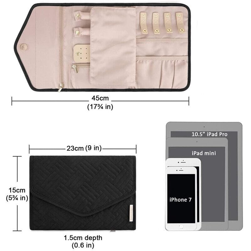 Travel Jewellery Roll -Jewellery Travel Pouch Portable Case Box Organiser,