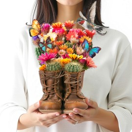 ShibaerInu POP UP Flower Cards Gerbera Hummingbird with Laser Bird Butterfly and Envelopes Popup Greeting 12Inch 3D Blank Note Card, Gifts Birthday Thanks You Cards