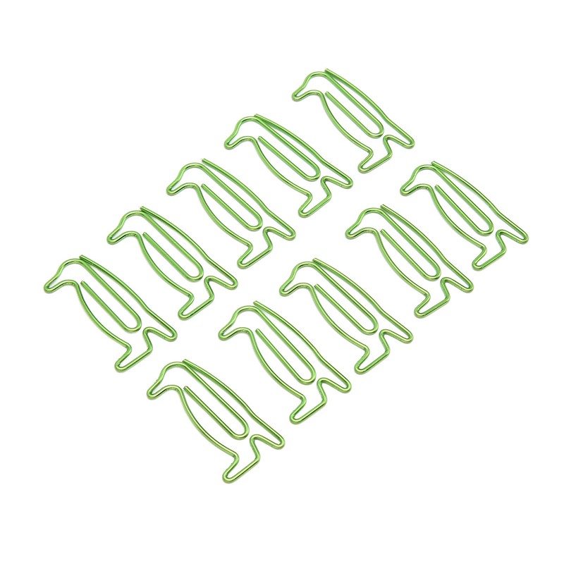 100Pcs Paper Clips Cute Unique Penguin Shape Electroplating Process Lightweight