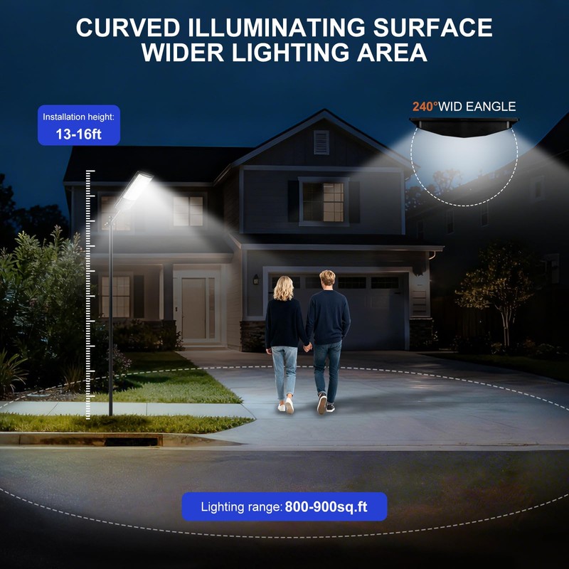 4-Pack Solar Street Lights, Outdoor LED Flood Light with Dual