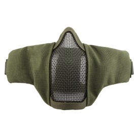V10 Half Face Steel Mesh Breathable Protective Face Guard Competition Protective Cycling EquipmentArmy Green