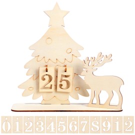 Christmas Countdown Calendar 2024, DIY Christmas Advent Calendar 2024, Wooden Christmas Ornaments, Colored Christmas Countdown Block for Home Decoration (Christmas Tree)