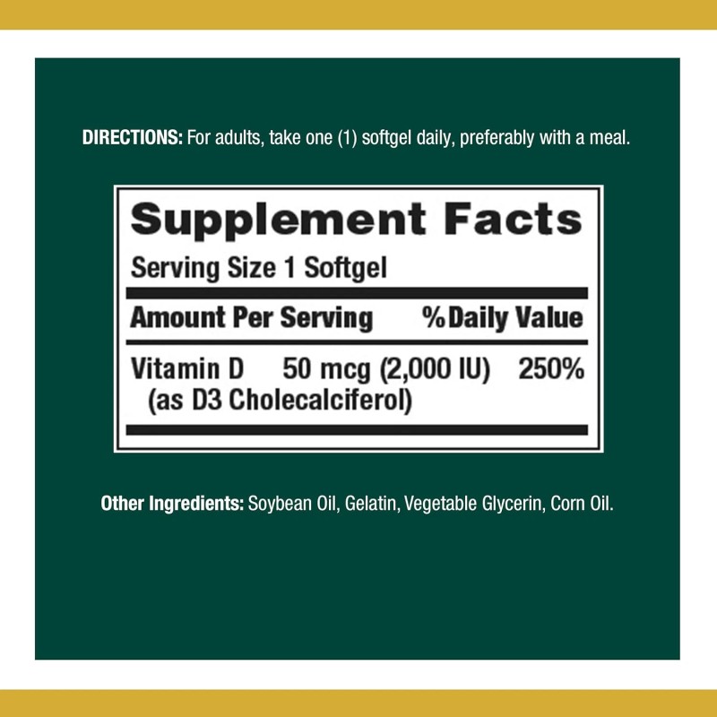 Nature'S Bounty Vitamin D3 Supplement 50Mcg, 2000IU,150 Count (Pack of