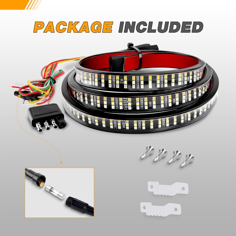 GOOACC Truck Tailgate Light Bar 60" Triple Row 504 LED