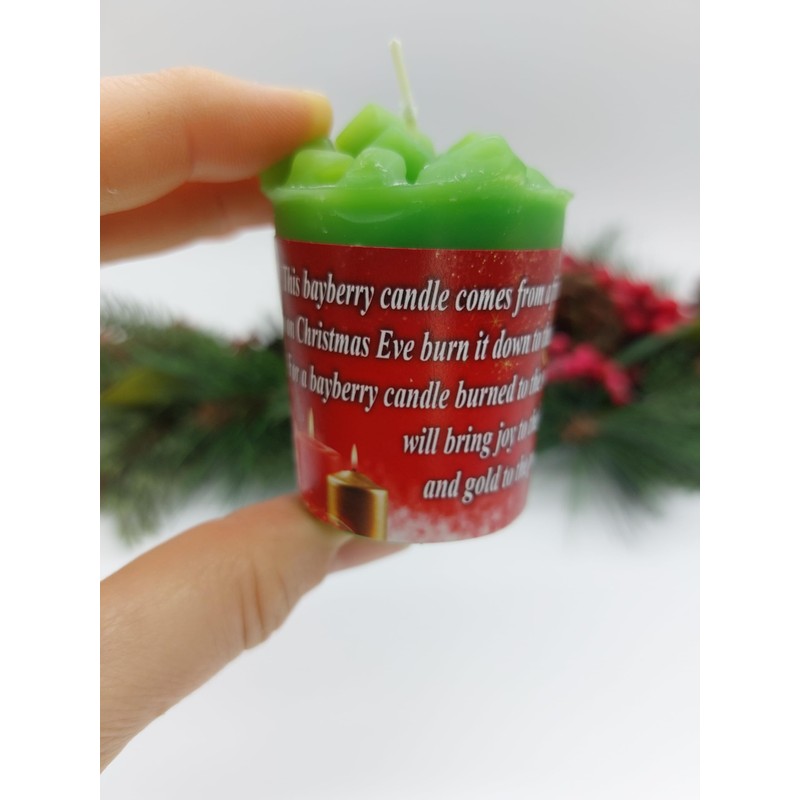 Handmade Votive Candles with Lucky Bayberry Poem Set of 6