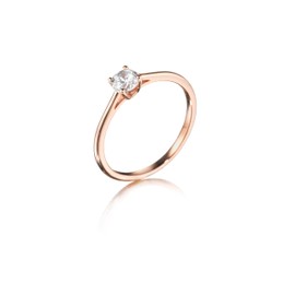 inSCINTILLE Cubic Zirconia Solitaire Ring 925 Silver Ladies Engagement Ring with Gift Box, Silver, Cubic Zirconia