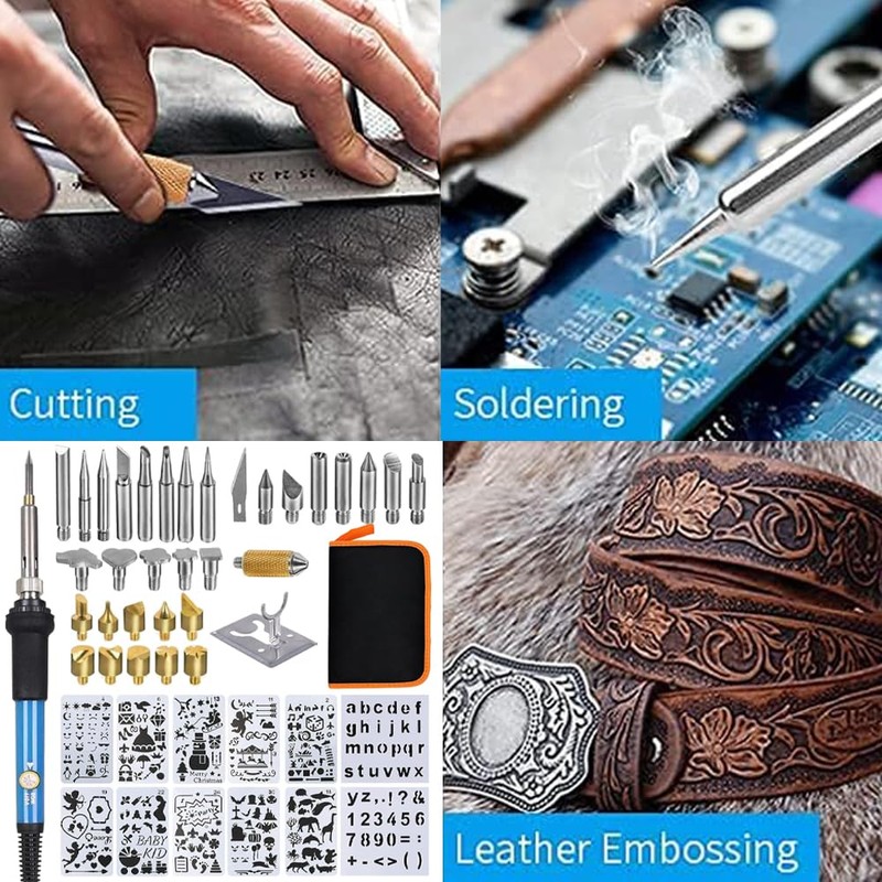 Soldering Iron Kit DIY Wood/Leather Burning Tools Carving Set Tool