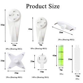 34 Pack Non-Trace Picture Hooks,Picture Hanging Kit for Picture Frame Fixing, Picture Hangers Hard Dry Wall Hanging Hook ,Heavy Duty Photo Frame Hanger Hook Set