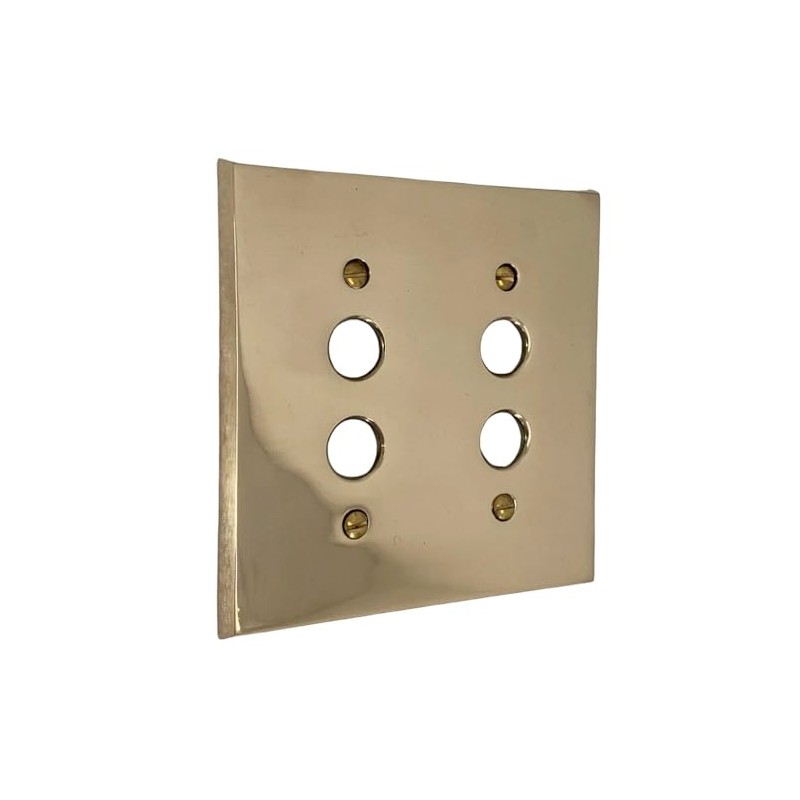 Double Gang Brass Push Button Switch Plate