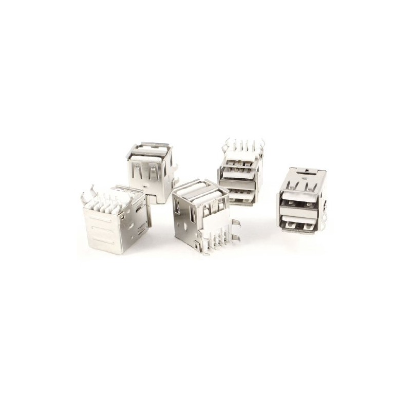 uxcell 5 Pcs Dual USB Type-A Female Port Right Angle