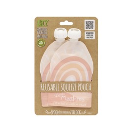 LITTLE MASHIES Reusable Squeeze Pouch Pack of 2 2x130ml Rainbow