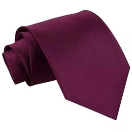 IZAARU Men's Slim Plain Necktie - 7cm Wide, Classic Solid Color Tie for Formal, Business, and Wedding Occasions (Plum)