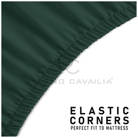 Premium King Size Extra Deep Fitted Sheet Dark Green - Extra Deep Pocket Bed Sheet 16 Inch 40 Cm - Non Iron Polycotton Deep King Size Fitted Sheet, 152X203Cm