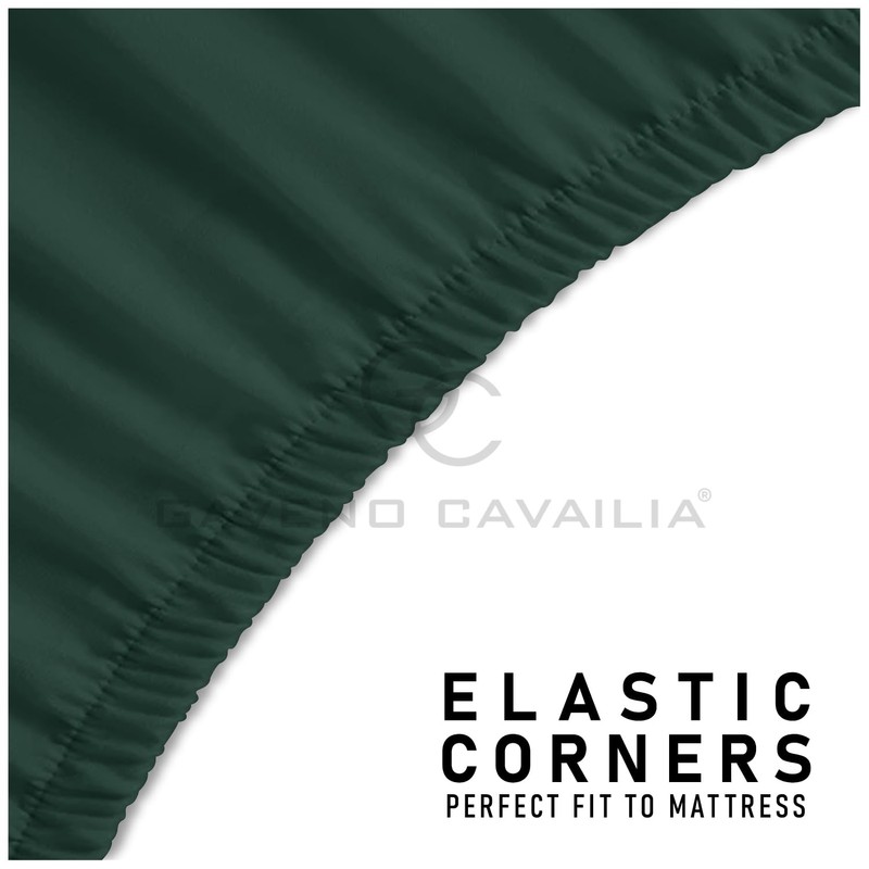 Premium King Size Extra Deep Fitted Sheet Dark Green -