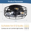Youroke Farmhouse Caged Ceiling Fan with Light, Bladeless Flush Mount