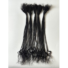 Dreadlock Maker Human Locs 0.1cm Width 14inch 50strands Human Locs Extension Bundles Curly Ends Soft Dreadlock Extension Human Hair for Women/Men Natural Black