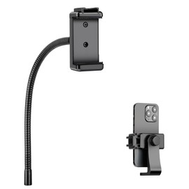 Nineigh Universal Cell Phone Tripod Mount with 15.7" Aluminum Gooseneck and Cold Shoe Adapter, Compatible with iPhone15 14 13 12 11 Android Smartphones